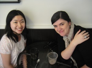 Chatting it up at the local coffee shop in Sai Kung