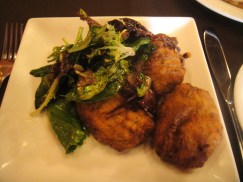 Kolokithokeftedes -- Zucchini croquettes with feta, kefalograviera cheese and fresh herbs